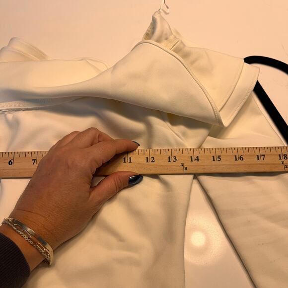 Likely White Draped Ruffle Overlay Georgina Mini Dress Size 0 - Picture 11 of 12